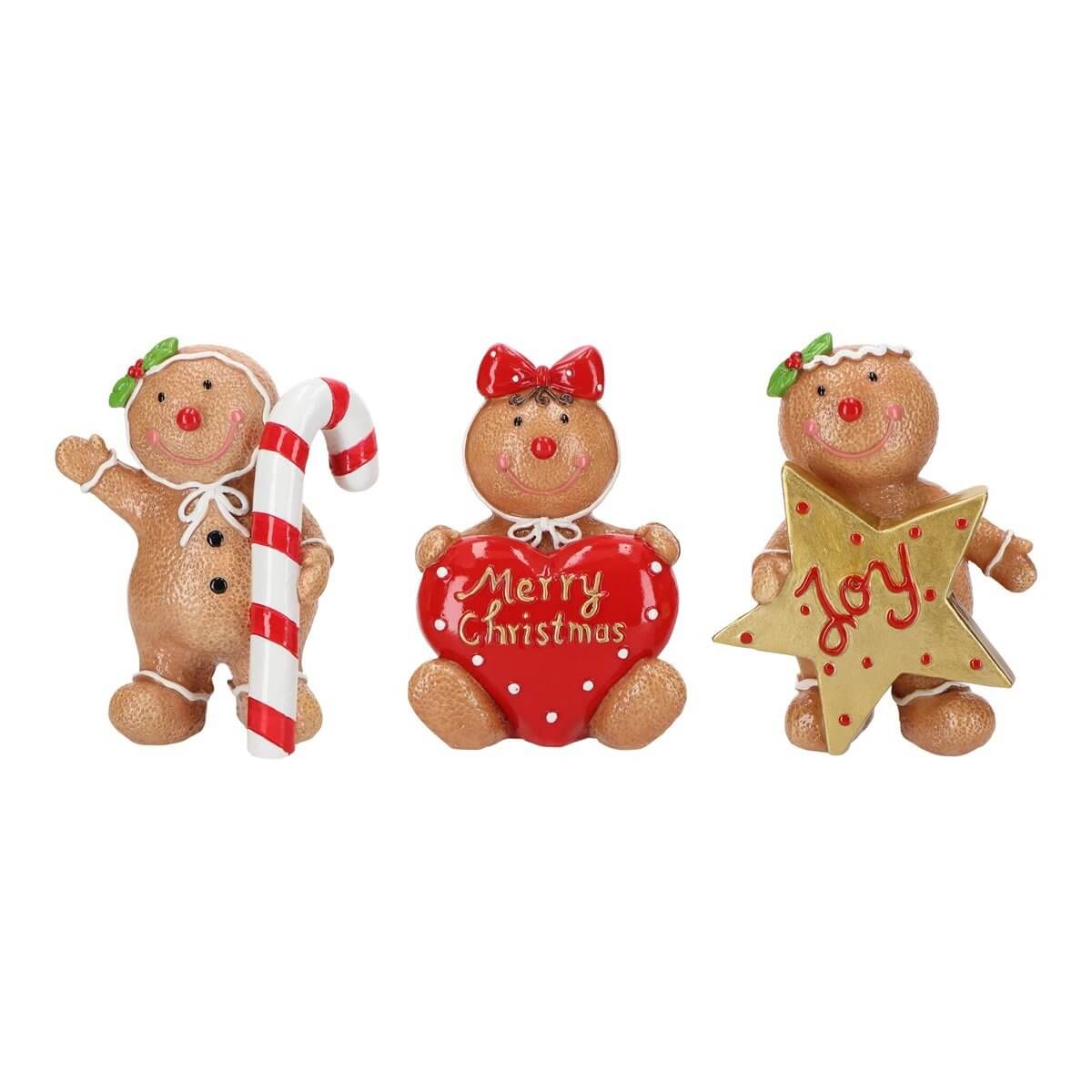 ΜΠΙΣΚΟΤΟ 3/ass ΦΙΓΟΥΡΑ Gingerbread ΚΑΦΕ ΚΟΚΚΙΝΟ 11x7,5x14,5cm