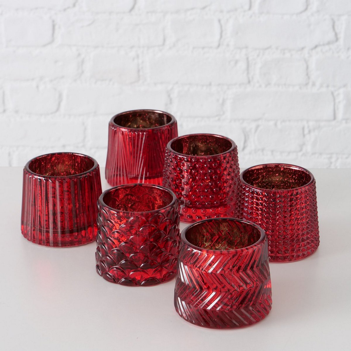 ΚΗΡΟΠΗΓΙΟ 6/τμχ ΚΟΚΚΙΝΟ D8 H7cm Sabena ΓΥΑΛΙ 20-23-491