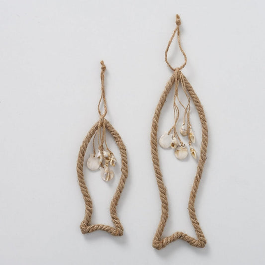 ΨΑΡΙ Set/2 ΚΡΕΜΑΣΤΟ ΜΕ ΚΟΧΥΛΙΑ Shelty  L10-13cm H20-32cm