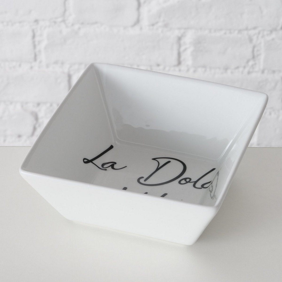ΜΠΟΛ Dolce Vita ΤΕΤΡΑΓΩΝΟ ΛΕΥΚΟ/ΜΑΥΡΟ 15x15x6cm 550ml ΠΟΡΣΕΛΑΝΗ Dishwasher safe