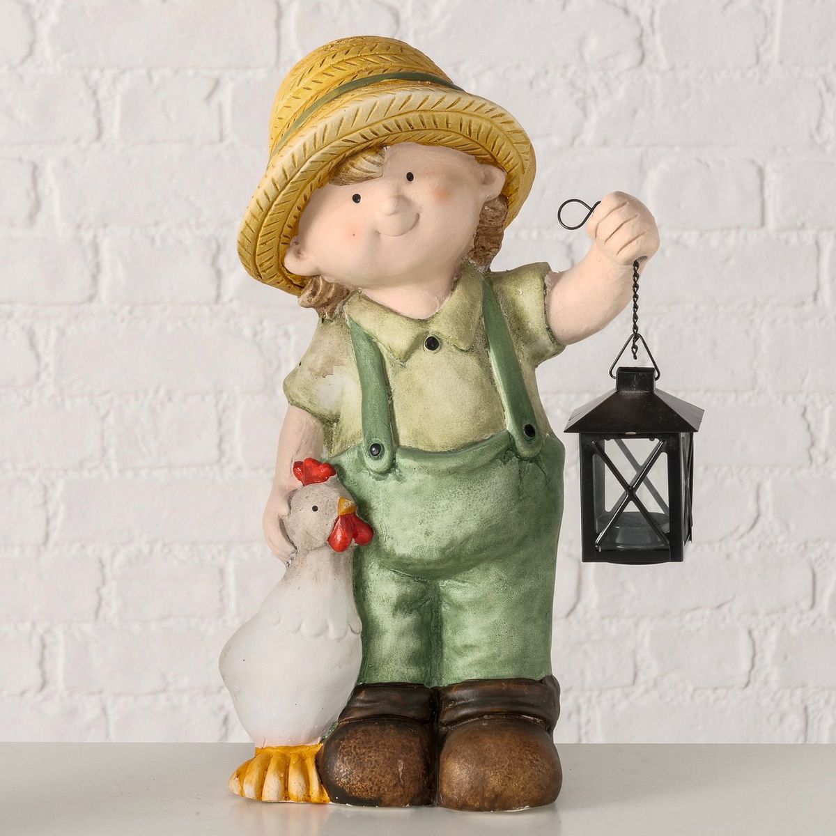 ΑΓΟΡΙ ΦΙΓΟΥΡΑ Vanja ΜΕ ΦΑΝΑΡΑΚΙ ΠΡΑΣΙΝΟ ΚΙΤΡΙΝΟ 25Χ13Χ41cm Iron, Magnesia