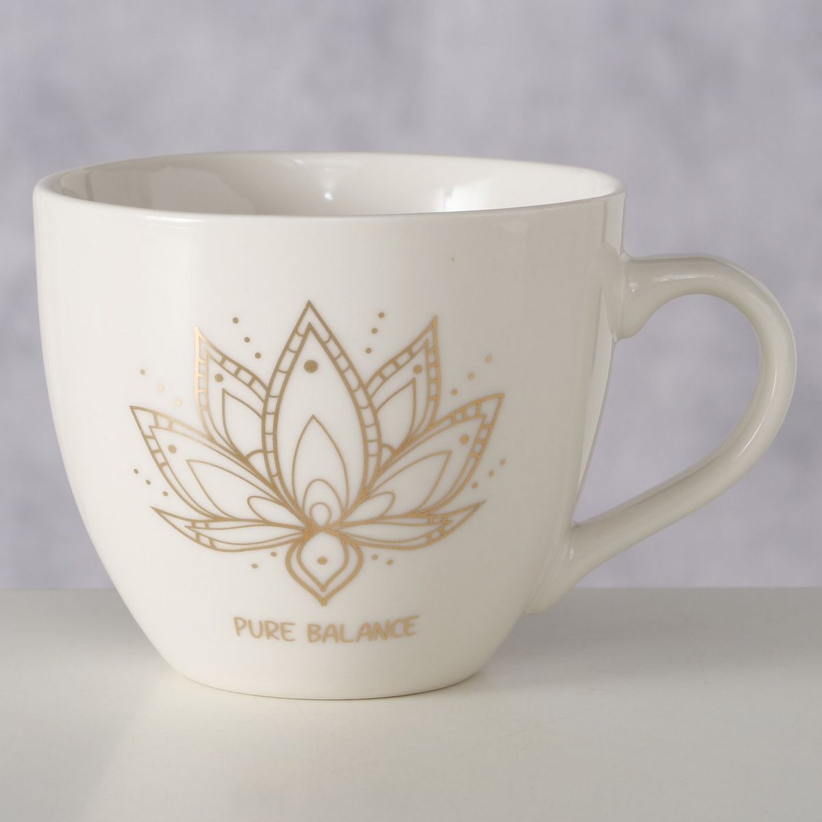 ΚΟΥΠΑ Jumbo Bali, 420ml H9cm D11cm ΕΚΡΟΥ ΧΡΥΣΟ ΤΙΡΚΟΥΑΖ New Bone