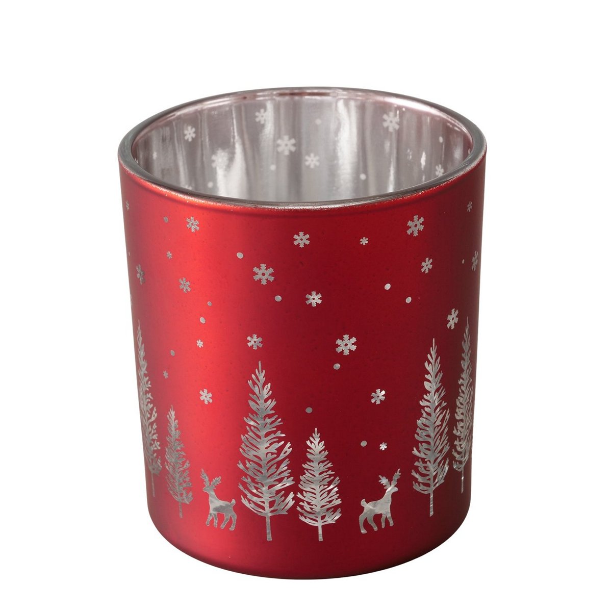 ΚΗΡΟΠΗΓΙΟ Winty ΔΕΝΤΡΑ ΚΟΚΚΙΝΟ ΑΣΗΜΙ H8cm D7cm ΓΥΑΛΙ