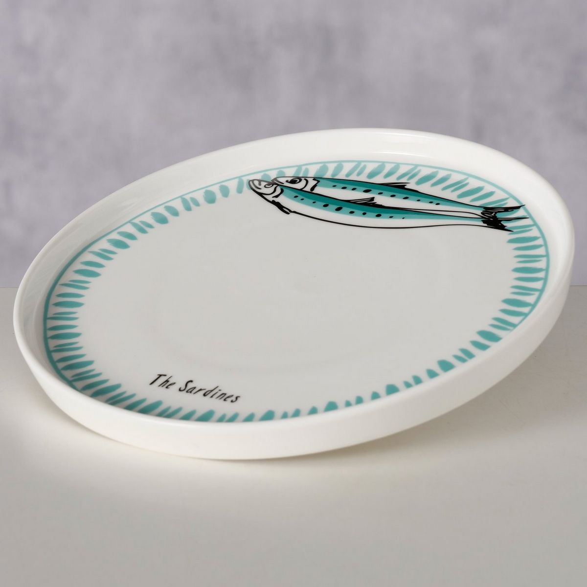 ΠΙΑΤΟ ΣΧΕΔΙΟ Sardine, ΛΕΥΚΟ ΤΙΡΚΟΥΑΖ D21cm, Dishwasher proof, New Bone