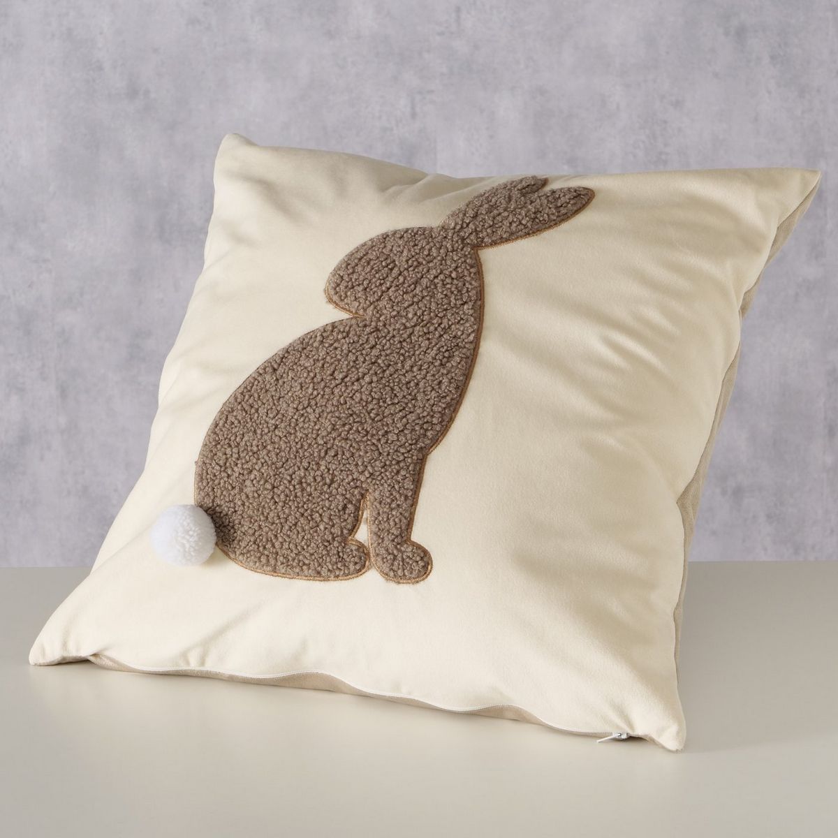 ΜΑΞΙΛΑΡΙ ΛΑΓΟΣ Hasy, 45Χ45Χ12cm ΚΡΕΜ ΚΑΦΕ Nylon, Polyester