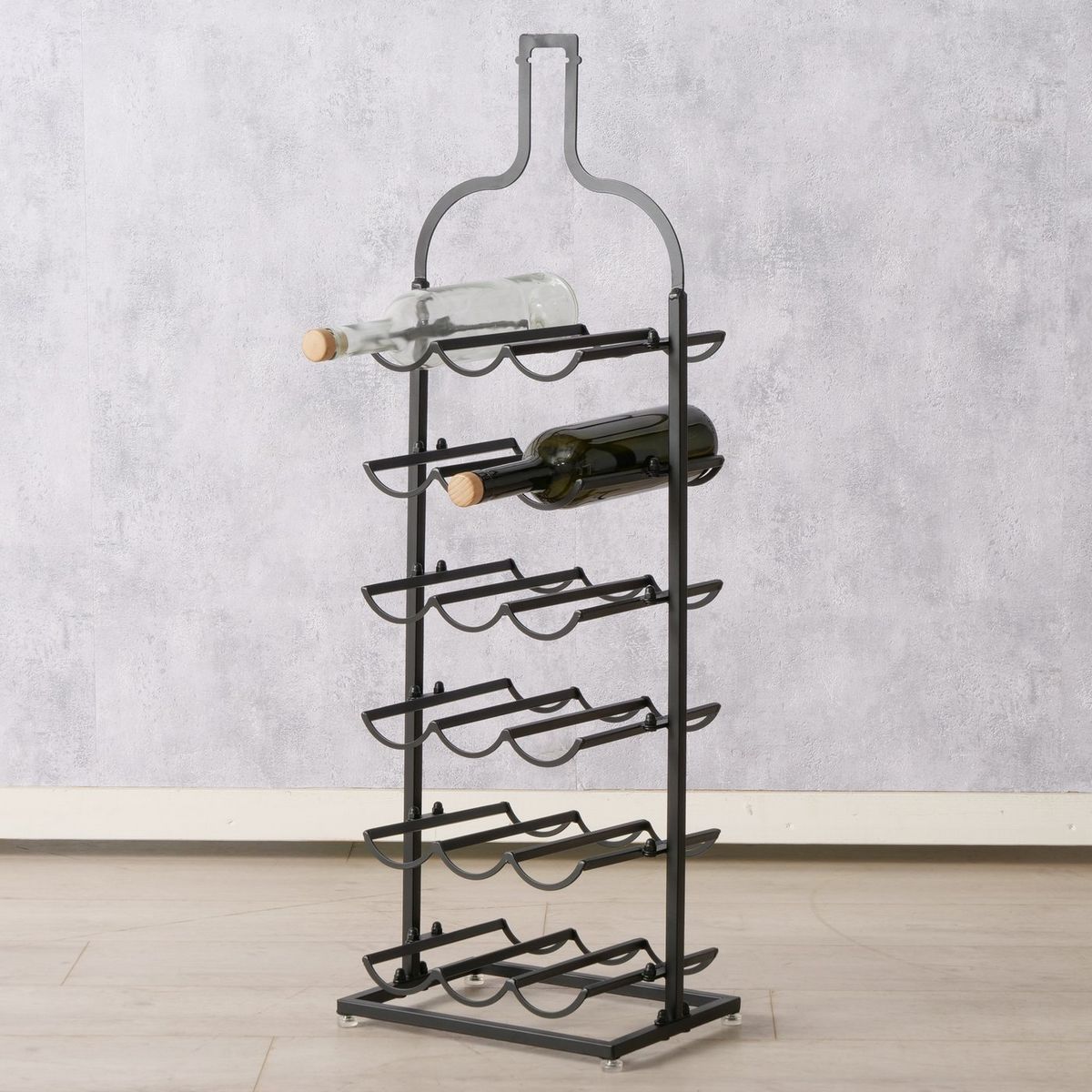 ΡΑΦΙΕΡΑ ΚΡΑΣΙΟΥ Botella, 31Χ22Χ91cm, ΜΑΥΡΟ ΜΕΤΑΛΛΟ