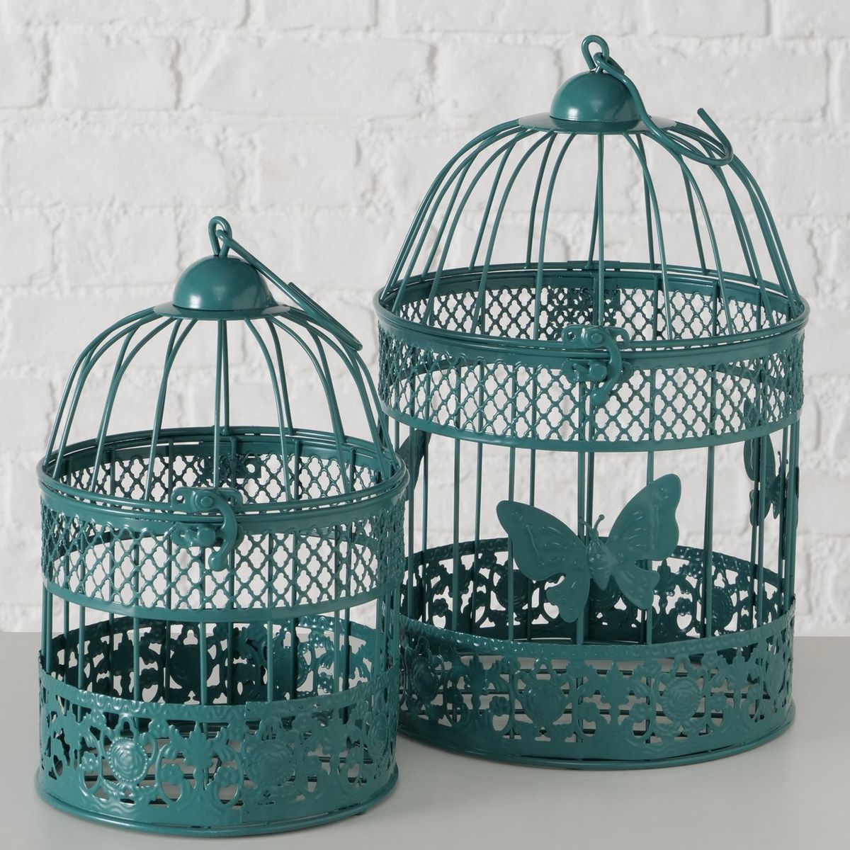 ΚΛΟΥΒΙ Louisa, Set/2 H25/30cm, D15/19cm ΣΚ ΤΙΡΚΟΥΑΖ ΜΕΤΑΛΛΟ