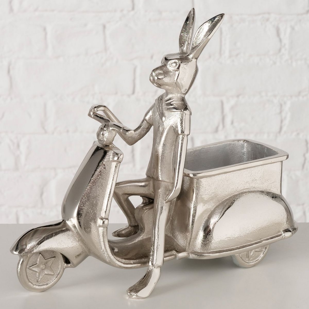 ΛΑΓΟΣ ΦΙΓΟΥΡΑ 31Χ10Χ25cm ΜΕ ΜΗΧΑΝΗ Ozario , ΑΣΗΜΙ ΑΛΟΥΜΙΝΙΟ