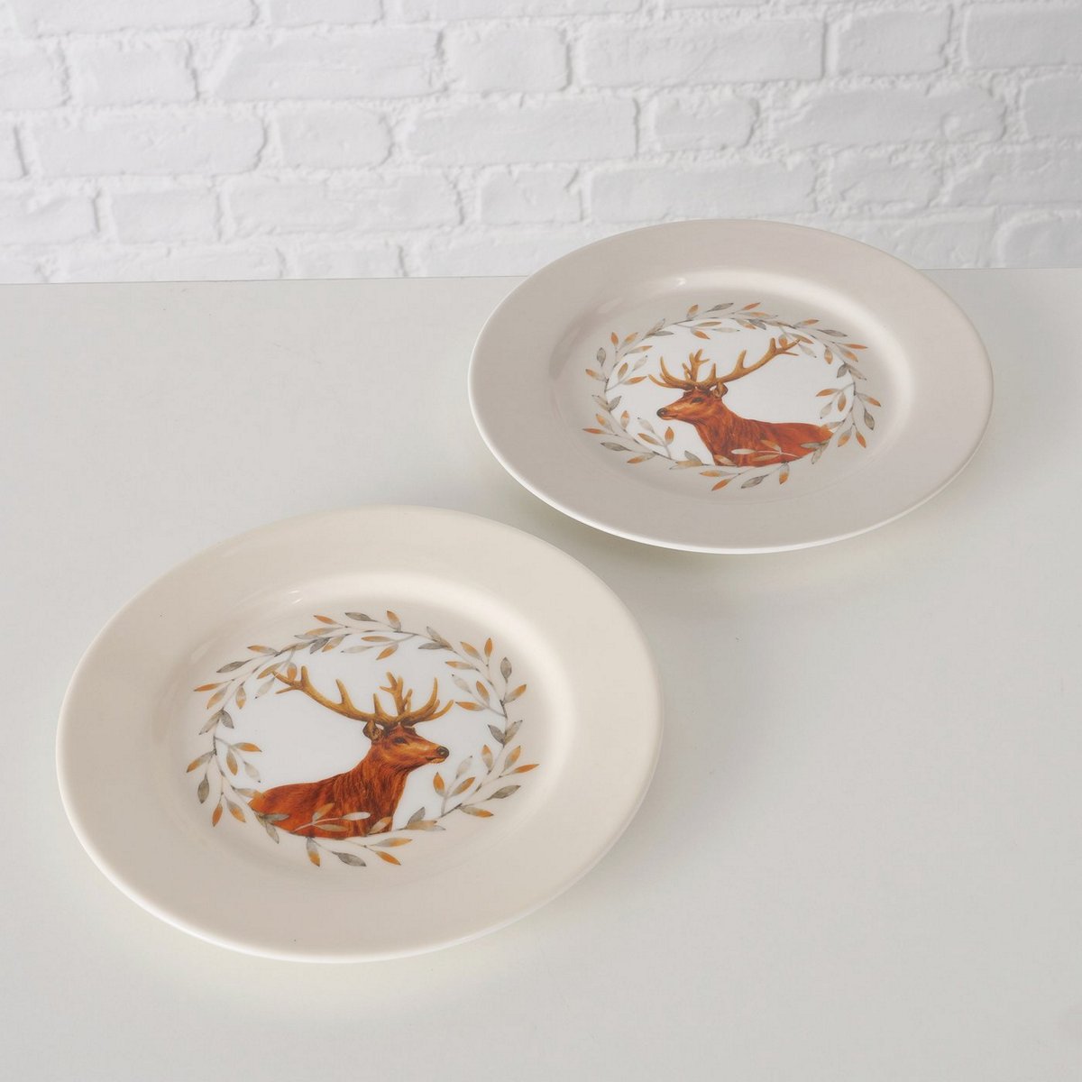 ΠΙΑΤΟ 2/ass ΣΧΕΔΙΟ ΕΛΑΦΙ Egon D20cm ΜΠΕΖ ΚΑΦΕ Dishwasher safe New Bone ΠΟΡΣΕΛΑΝΗ