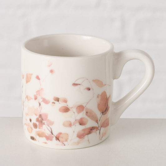 ΚΟΥΠΑ Bernada ΣΧΕΔΙΟ ΦΥΛΛΑ ΚΑΦΕ ΡΟΖ 8,5Χ6Χ6,1cm New Bone Dishwasher proof