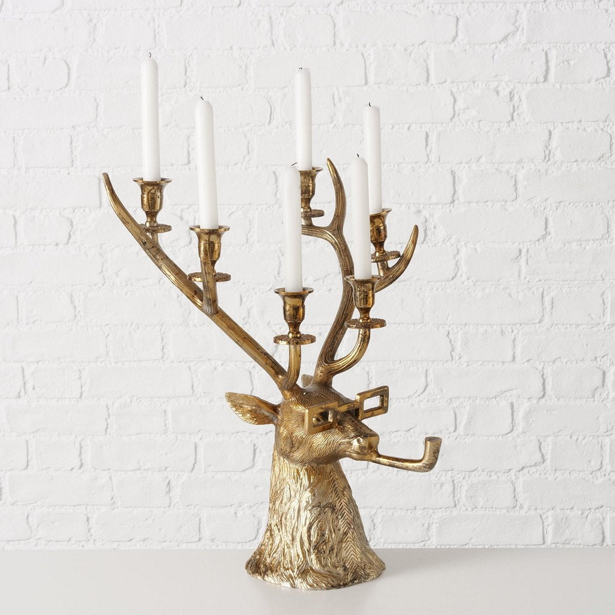 ΚΗΡΟΠΗΓΙΟ ΚΕΦΑΛΙ ΕΛΑΦΙΟΥ 6 ΘΕΣΕΩΝ Fin H50,5cm L36cm ΑΝΤΙΚΕ ΑΣΗΜΙ ΑΛΟΥΜΙΝΙΟ