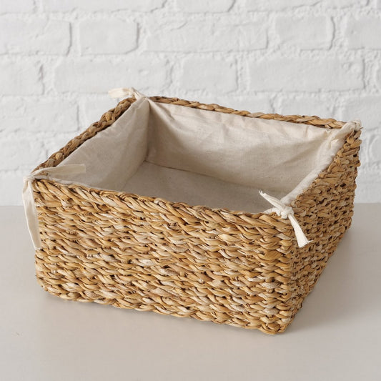 ΨΩΜΙΕΡΑ ΨΑΘΙΝΗ ΜΕ ΕΚΡΟΥ ΥΦΑΣΜΑ Sophy 25Χ25Χ11 cm Cotton, Seagrass