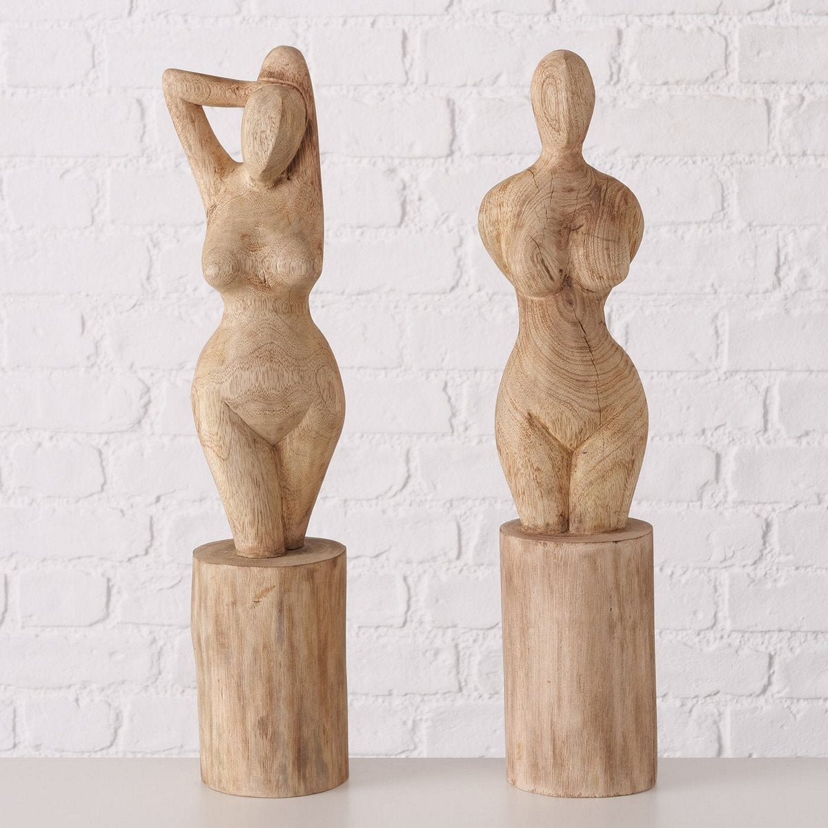 ΓΥΝΑΙΚΑ ΦΙΓΟΥΡΑ 2/σχέδια Valeran ΞΥΛΟ Mango ΦΥΣΙΚΟ 12Χ10Χ53cm 20-25-968