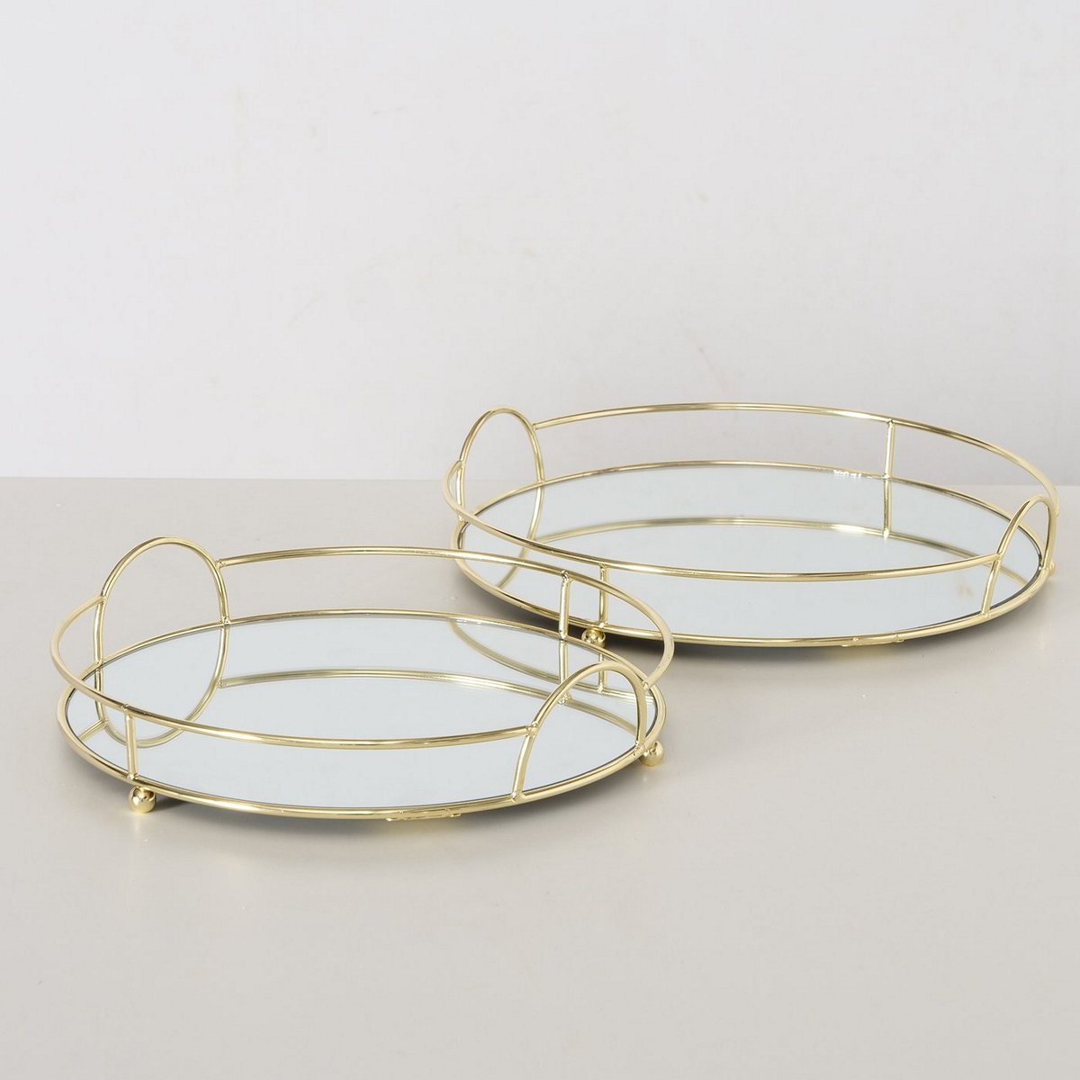 ΔΙΣΚΟΣ Set/2 Romolo ΜΕΤΑΛΛΟ ΚΑΘΡΕΠΤΗΣ ΧΡΥΣΟ D25-28cm H4-6cm