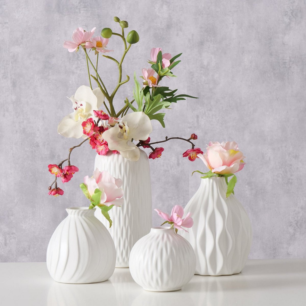 ΒΑΖΟ Set/4 Zalina H9/12/16/20cm D10/11/12/9cm ΛΕΥΚΗ ΠΟΡΣΕΛΑΝΗ 20-26-336