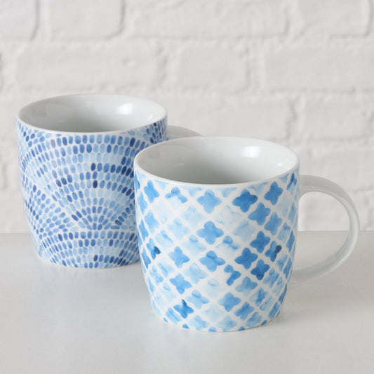 ΚΟΥΠΑ Azur 2/ass ΣΧΕΔΙΟ ΓΕΩΜΕΤΡΙΚΟ ΜΠΛΕ 330ml Dishwasher proof ΠΟΡΣΕΛΑΝΗ