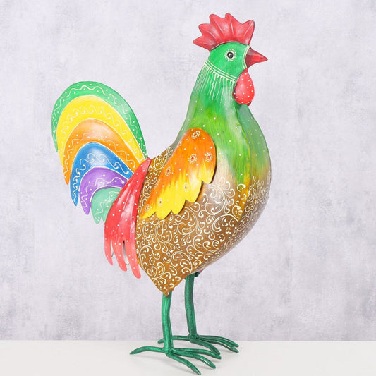 ΚΟΚΟΡΑΣ ΦΙΓΟΥΡΑ ΠΟΛΥΧΡΩΜΟ Gunnar H51cm ΜΕΤΑΛΛΟ