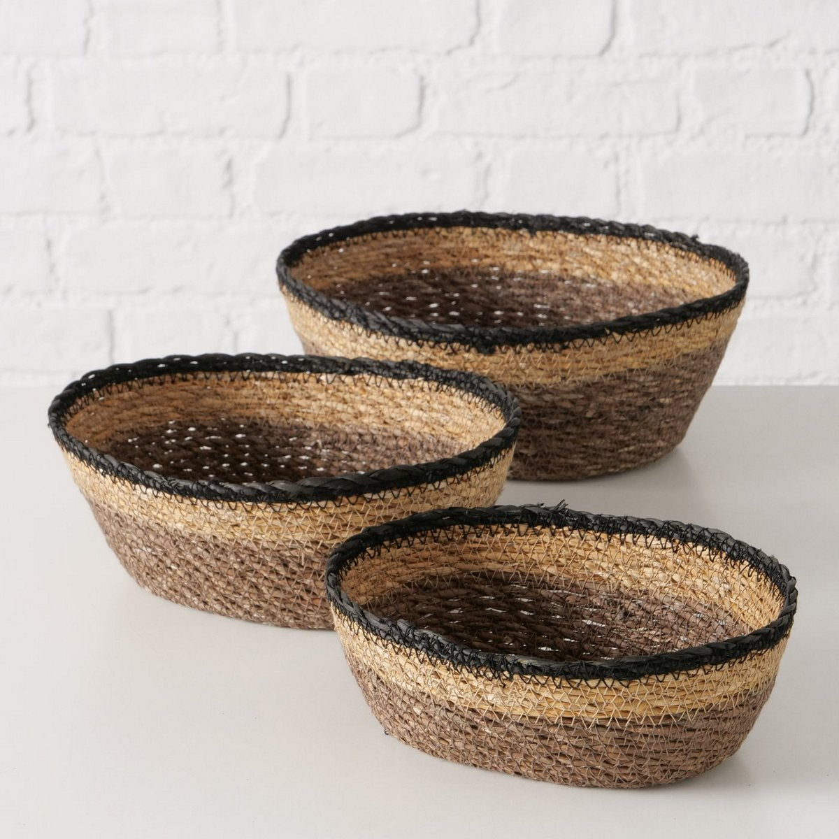 ΚΑΛΑΘΙ Set/3 ΠΛΕΚΤΟ ΟΒΑΛ Babou 20Χ14Χ8cm 23Χ17Χ8cm 25x19x9cm Seagrass