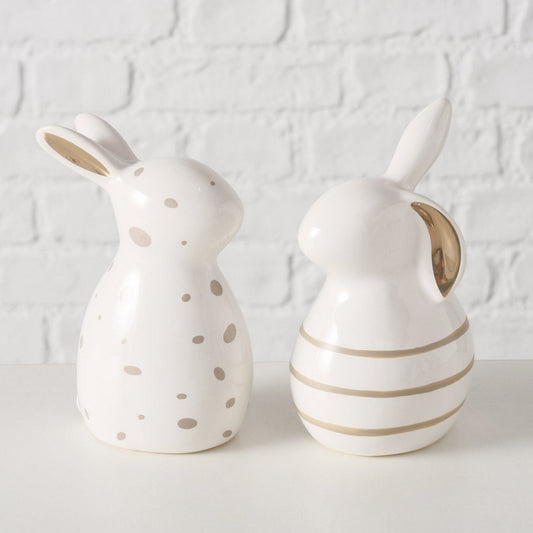 ΛΑΓΟΣ 2/ass ΦΙΓΟΥΡΑ ΧΡΥΣΟ Sunny 7X6X12cm ΧΡΥΣΟ ΛΕΥΚΟ ΚΕΡΑΜΙΚΟ