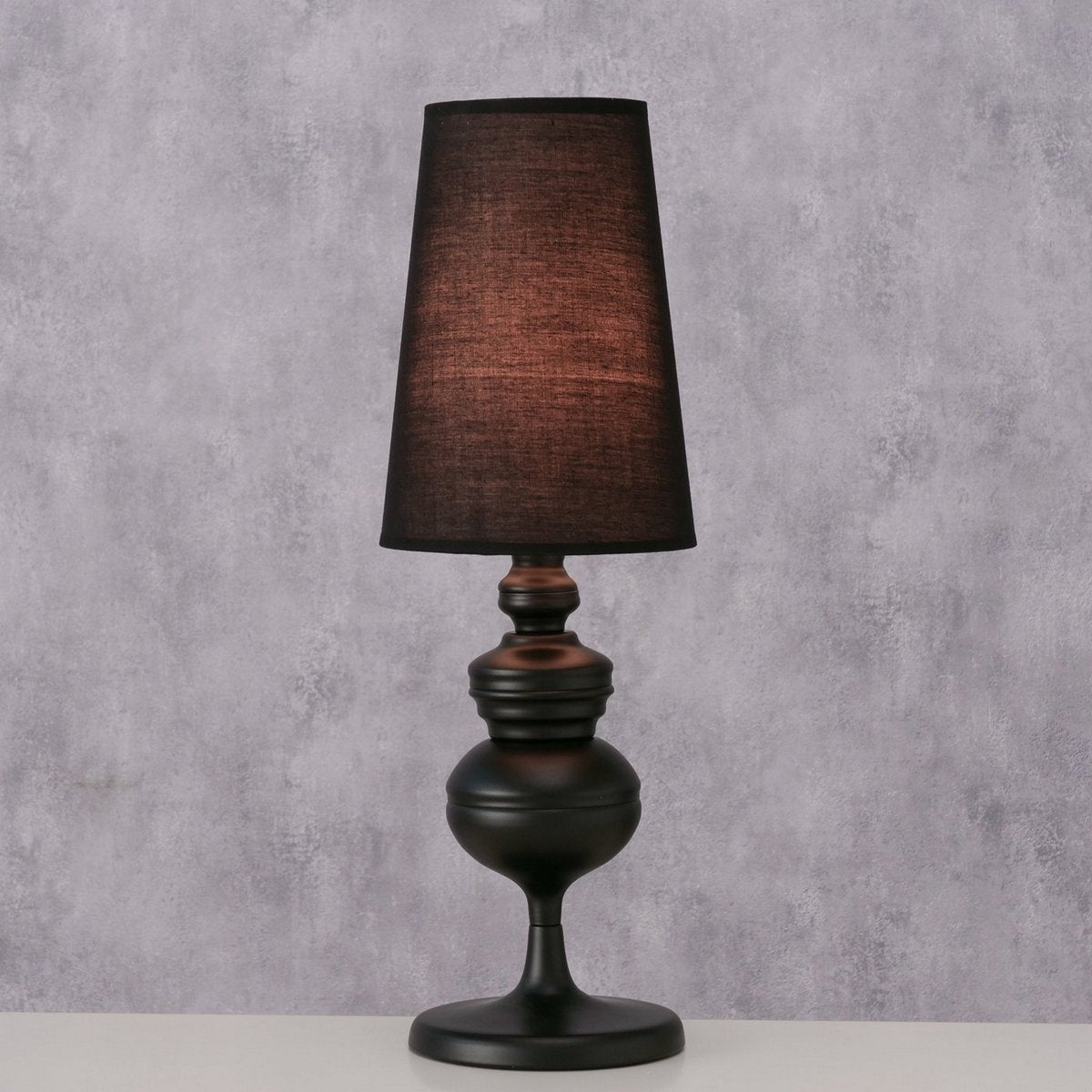 ΛΑΜΠΑ ΕΠΙΤΡΑΠΕΖΙΑ Georgia H53cm D18cm ΜΑΥΡΟ ΜΕΤΑΛΛΟ