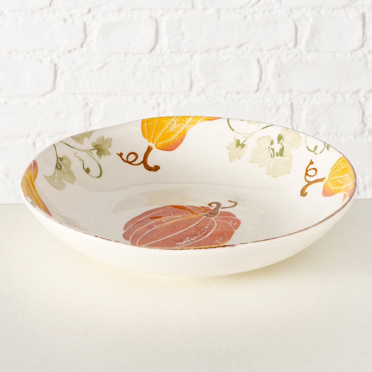 ΜΠΟΛ ΚΟΛΟΚΥΘΕΣ Ambera ΛΕΥΚΟ ΠΟΡΤΟΚΑΛΙ Dishwasher proof, H6cm D29,7cm ΚΕΡΑΜΙΚΟ