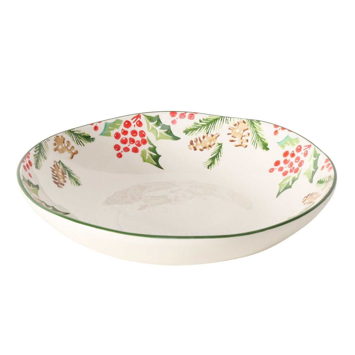 ΜΠΟΛ ΓΚΙ ΜΕ ΚΟΥΚΟΥΝΑΡΕΣ Garland ΚΟΚΚΙΝΟ ΠΡΑΣΙΝΟ ΛΕΥΚΟ Dishwasher proof H6cm D29,7cm ΚΕΡΑΜΙΚΟ