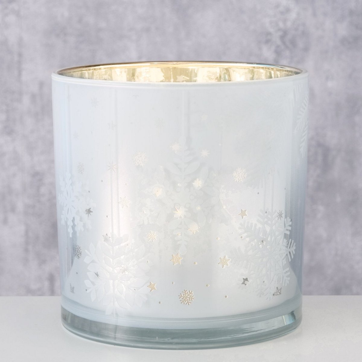 ΚΗΡΟΠΗΓΙΟ Gliss ΧΙΟΝΟΝΙΦΑΔΑ ΛΕΥΚΟ ΑΣΗΜΙ H15cm D15cm ΓΥΑΛΙ