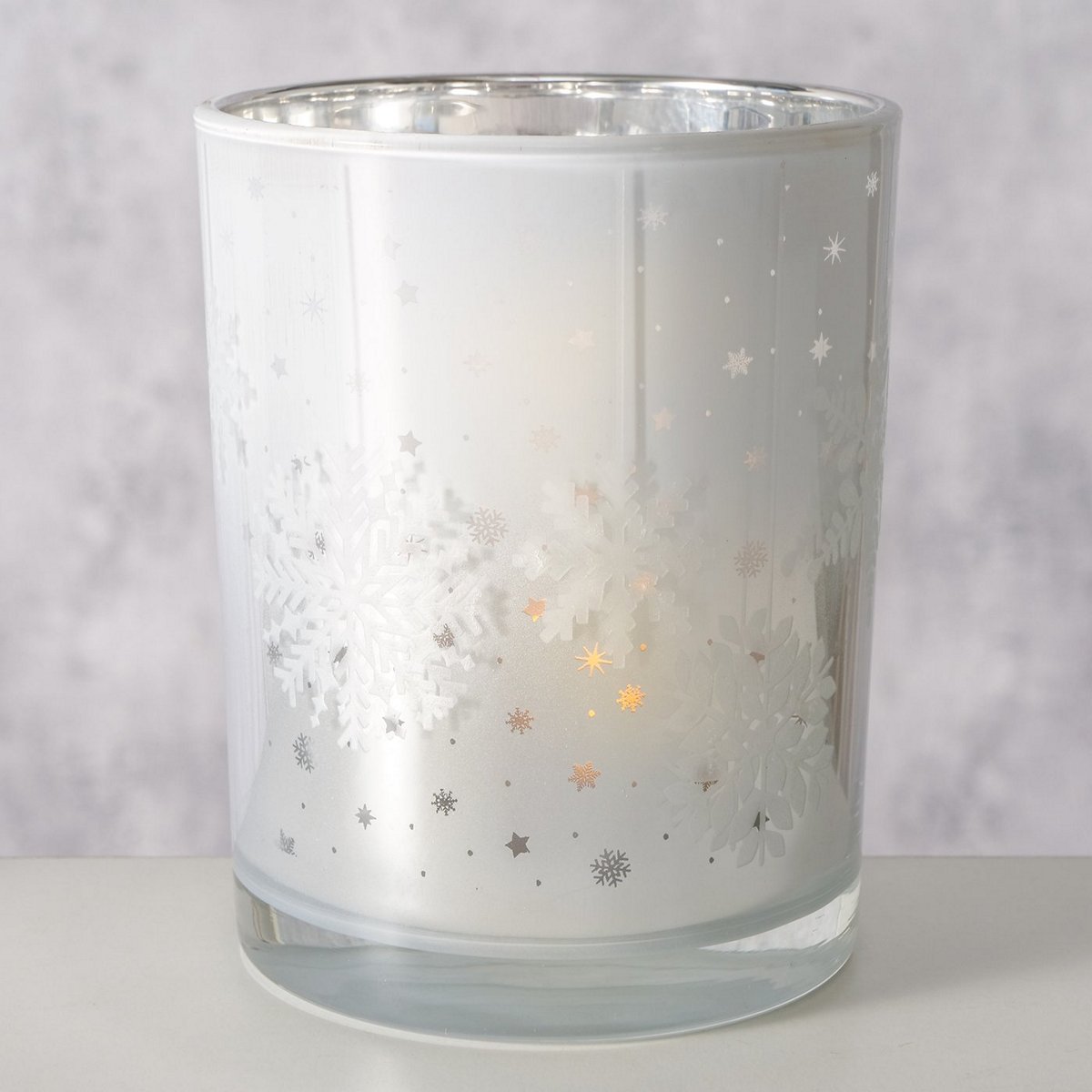 ΚΗΡΟΠΗΓΙΟ Gliss ΧΙΟΝΟΝΙΦΑΔΑ ΛΕΥΚΟ ΑΣΗΜΙ H12,5cm D10cm ΓΥΑΛΙ