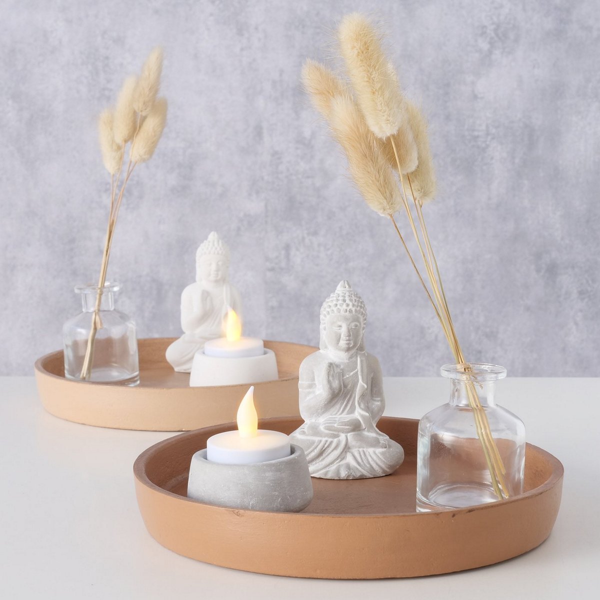 ΔΙΣΚΟΣ Asana 2/ass set/5 ΒΟΥΔΑΣ, ΚΗΡΟΠΗΓΙΟ ΠΕΤΡΙΝΟ, ΔΙΣΚΟΣ MDF, ΒΑΖΟ ΓΥΑΛΙ, ΑΠΟΞΗΡΑΜΕΝΑ H11cm D20,7cm