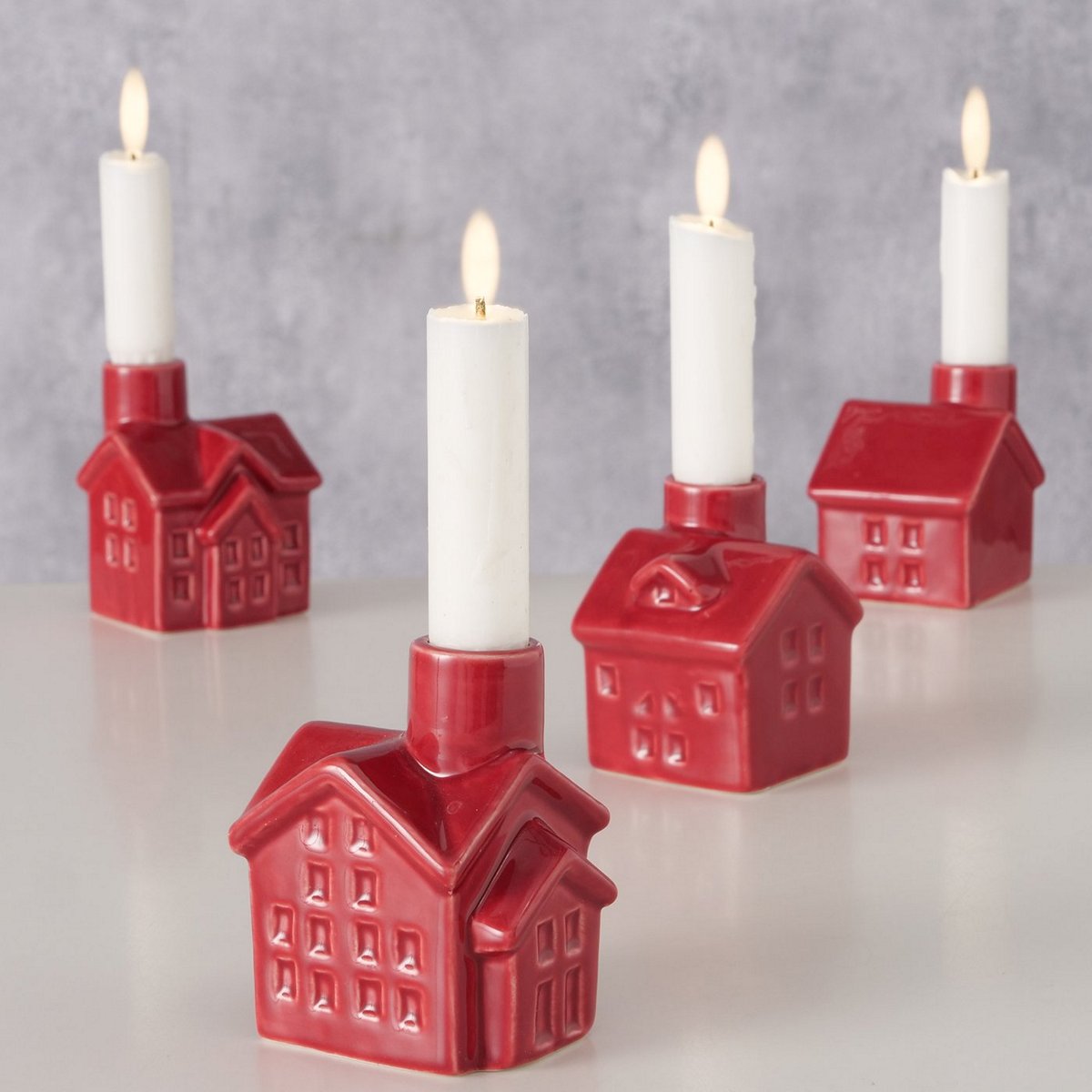 ΚΗΡΟΠΗΓΙΟ 4/ass ΣΠΙΤΙ ΚΟΚΚΙΝΟ Kenil H8,5cm L6,5cm ΠΟΡΣΕΛΑΝΗ