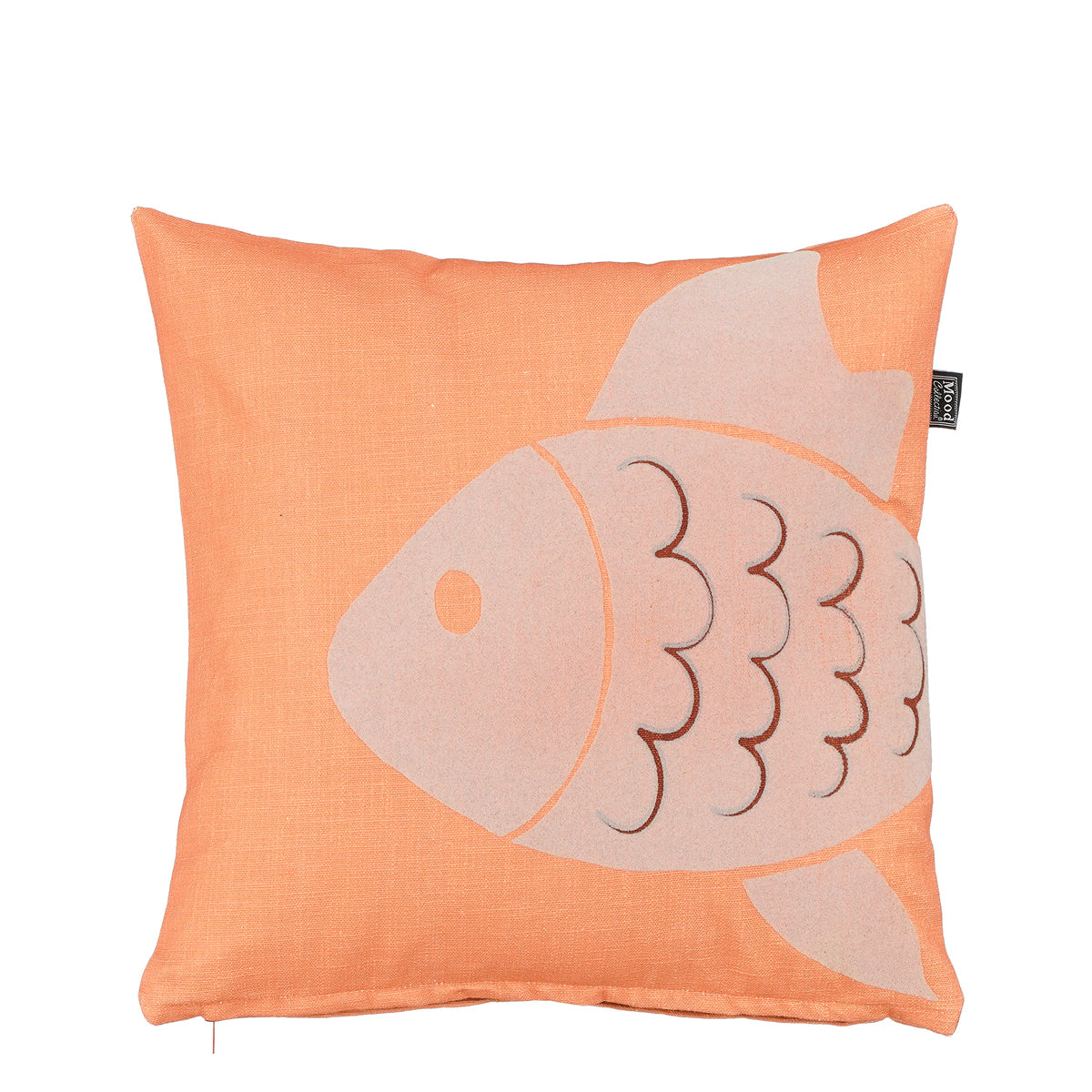 ΜΑΞΙΛΑΡΙ fish ΠΟΡΤΟΚΑΛΙ ΜΕ ΣΧΕΔΙΟ ΨΑΡΙ - 45x45x10cm cotton