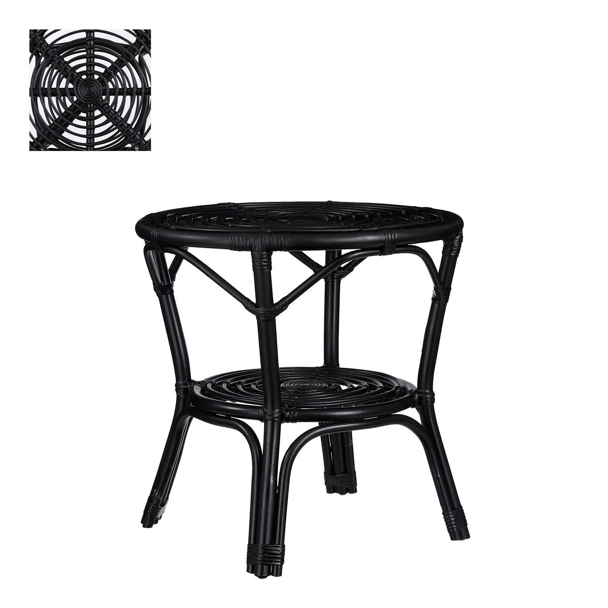 ΤΡΑΠΕΖΙ RATTAN ΜΑΥΡΟ Zambia - 55x55x56cm