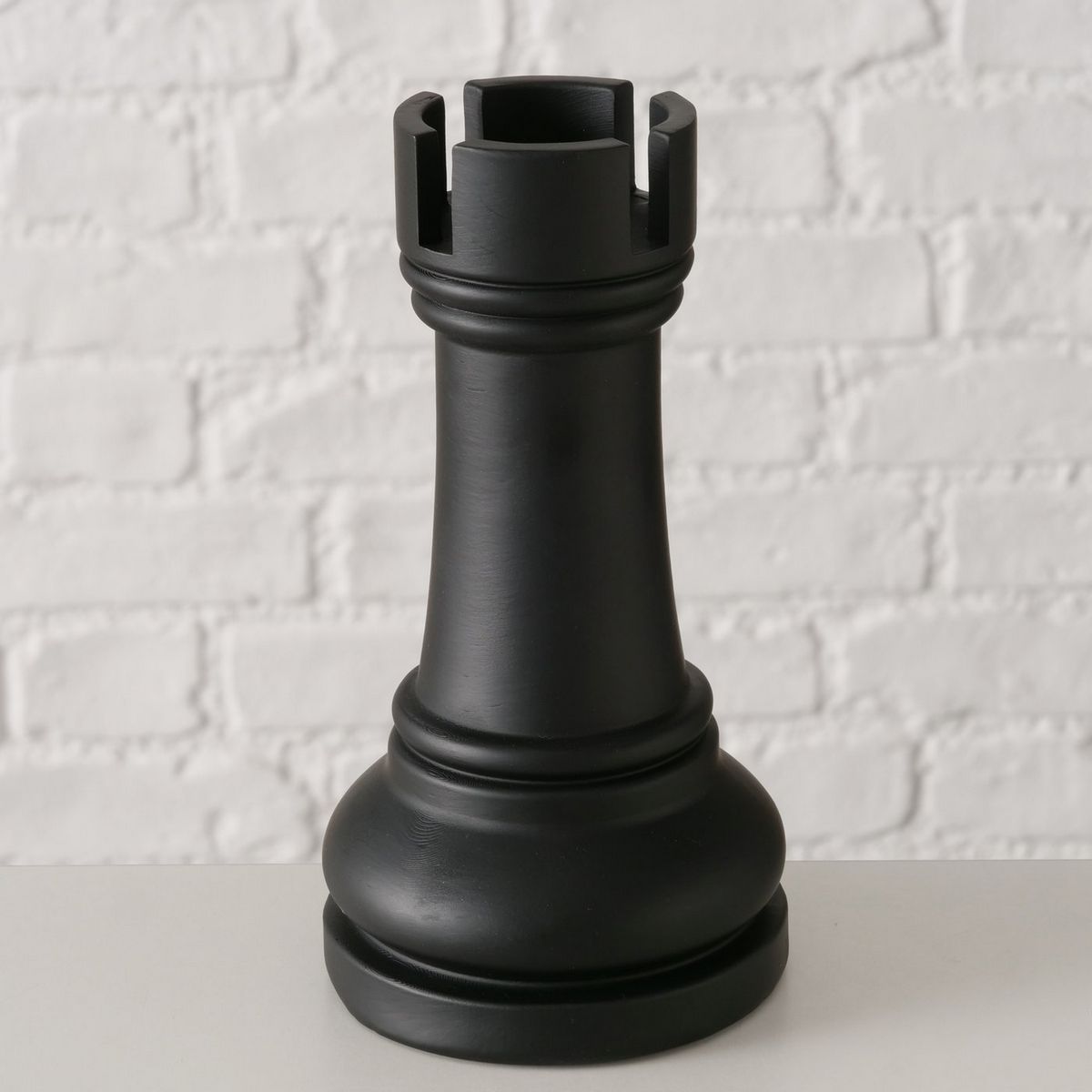 ΠΙΟΝΙ ΣΚΑΚΙΟΥ ΠΥΡΓΟΣ Chess ΜΑΥΡΟ H19,50cm D10cm Polyresin