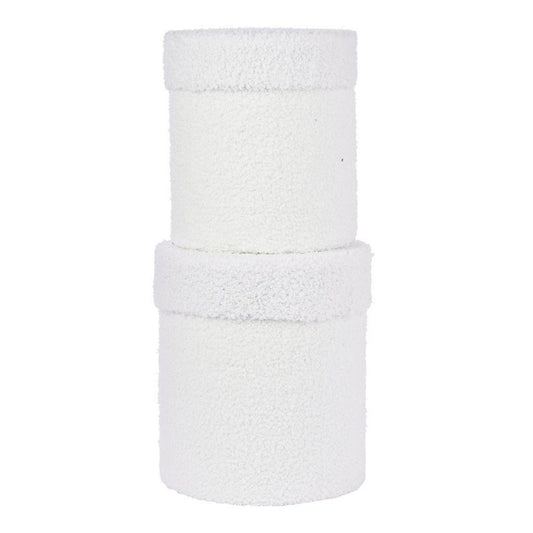 ΚΟΥΤΙ Set/2  ΛΕΥΚΗ ΓΟΥΝΑ ΚΥΛΙΝΔΡΙΚΟ D16-Η19cm,  D18,5-H21cm