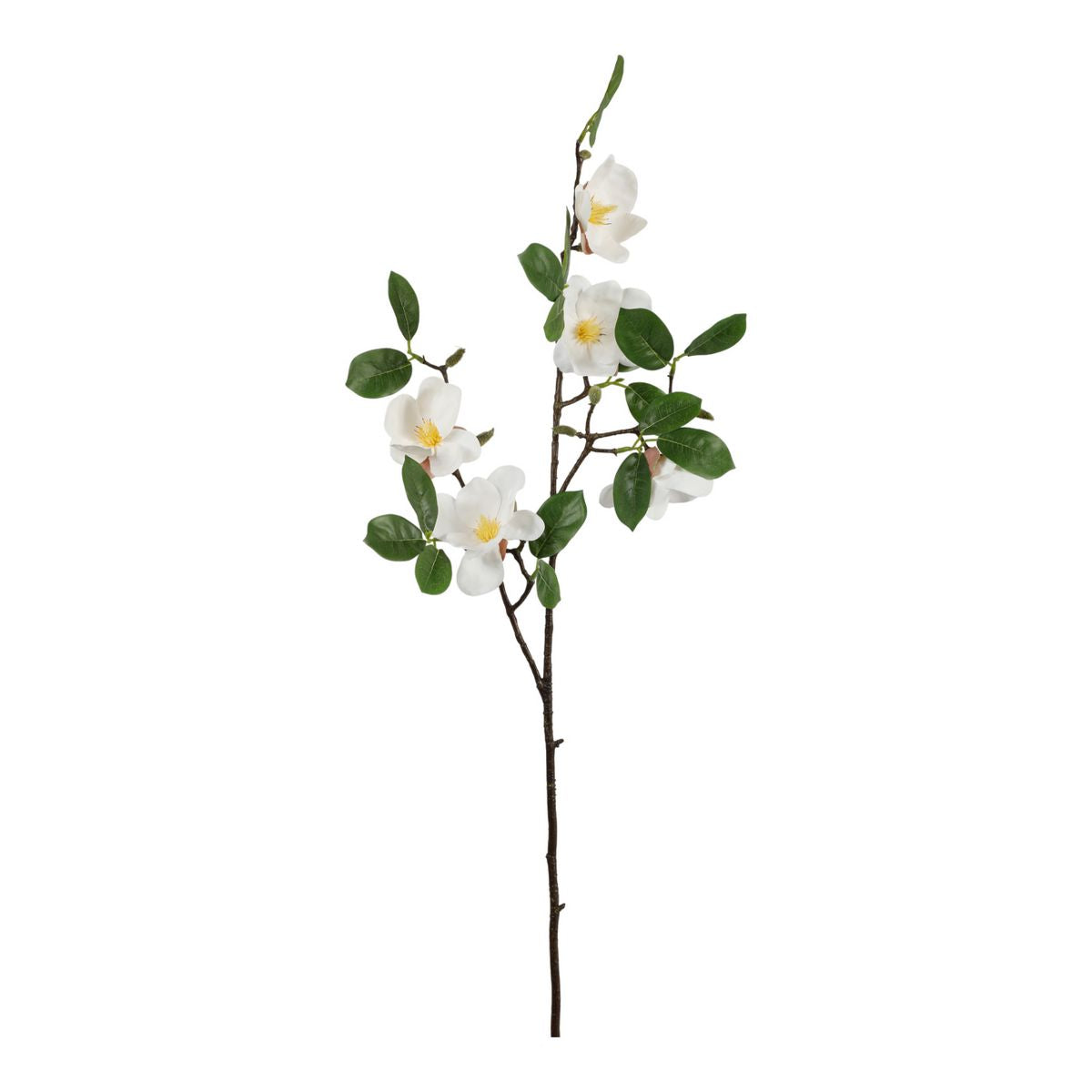 ΜΑΝΟΛΙΑ x 5 ΑΝΘΗ ΚΛΑΔΙ ΛΕΥΚΟ 95cm ΣΥΝΘΕΤΙΚΟ