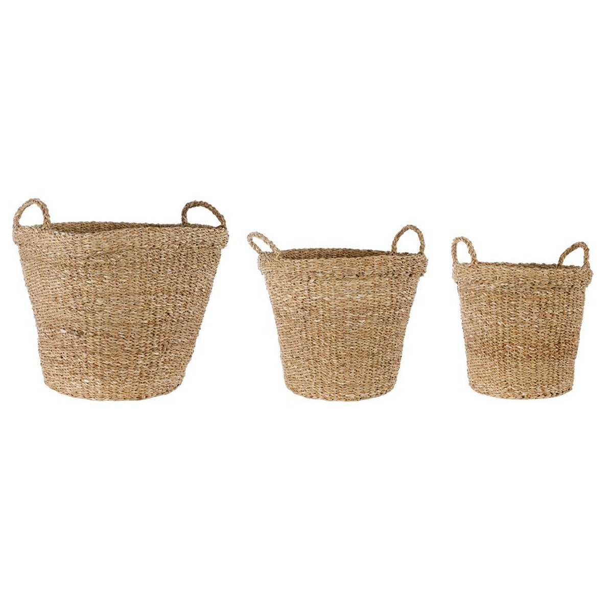ΚΑΛΑΘΙ Set/3 ΨΑΘΑ ΦΥΣΙΚΟ ΚΩΝΙΚΟ SEAGRASS D22-32cm / 32-40cm / 35-48 H30cm /35cm /40cm