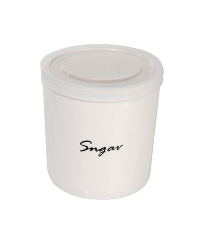 ΔΟΧΕΙΟ ΑΠΟΘΗΚΕΥΣΗΣ 12X12X12 CM "SUGAR" ΑΣΠΡΗ ΠΟΡΣΕΛΑΝΗ ΜΕ ΠΛΑΣΤΙΚΟ ΚΑΠΑΚΙ