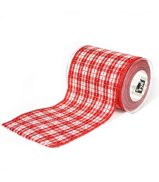 ΚΟΡΔΕΛΑ 15CM X 9,1M ΥΦ ΚΑΡΡΩ DESTINY - ΚΟΚΚΙΝΟ/ΛΕΥΚΟ