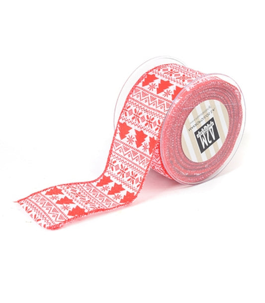 ΚΟΡΔΕΛΑ 7 CM X 9,10M COUNTRY CHRISTMAS - ΚΟΚΚΙΝΟ