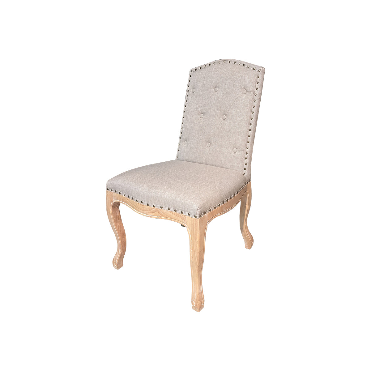 ΚΑΡΕΚΛΑ RUBBER WOOD COLOR C5 KSF 25026 DK.BEIGE/PL + W/METAL NAIL ANTIQUE BRONZE W53xD45xH46/102cm