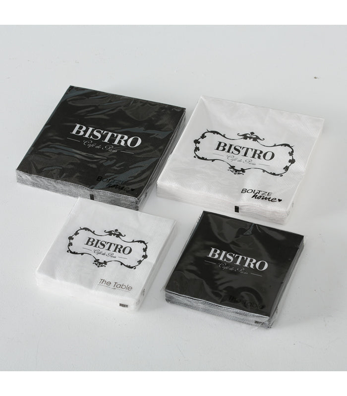 ΧΑΡΤΟΠΕΤΣΕΤΕΣ 2/ASS 16CM Bistro 20τμχ 3ply ΑΣΠΡΟ/ΜΑΥΡΟ ΧΑΡΤΙ