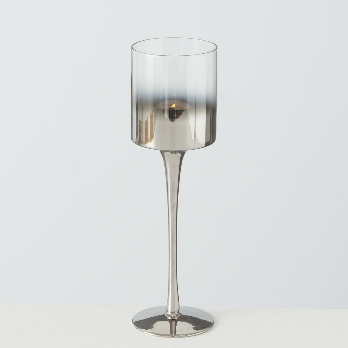 ΚΗΡΟΠΗΓΙΟ Grazia ΚΑΦΕ D9cm H30cm glass laquered