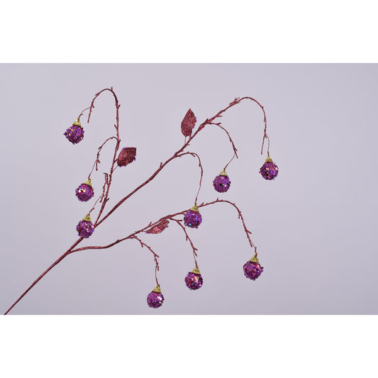 ΚΛΑΔΙ ΚΑΡΠΩΝ GLITTER ΜΠΟΡΝΤΟ/ΡΟΖ PRP/PNK