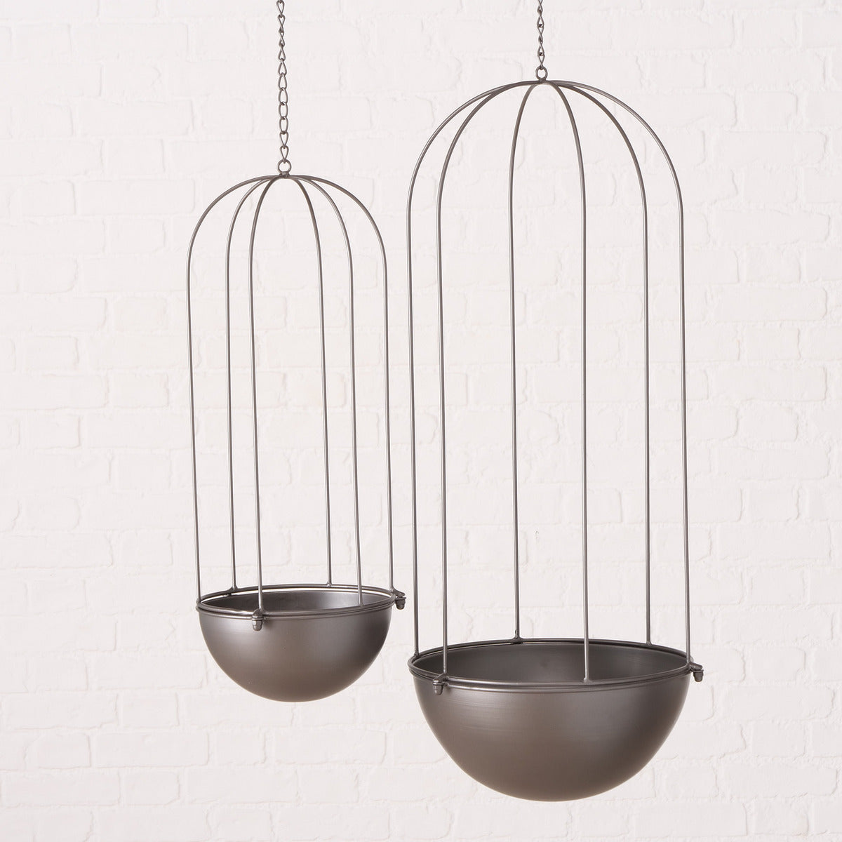 ΚΑΣΠΩ SET/2 ΚΡΕΜΑΣΤΟ ΜΑΥΡΟ ΜΕΤΑΛ Hillary d20x56hcm +64cm αλυσιδα, d30x80cm +60cm αλυσιδα, Iron powd