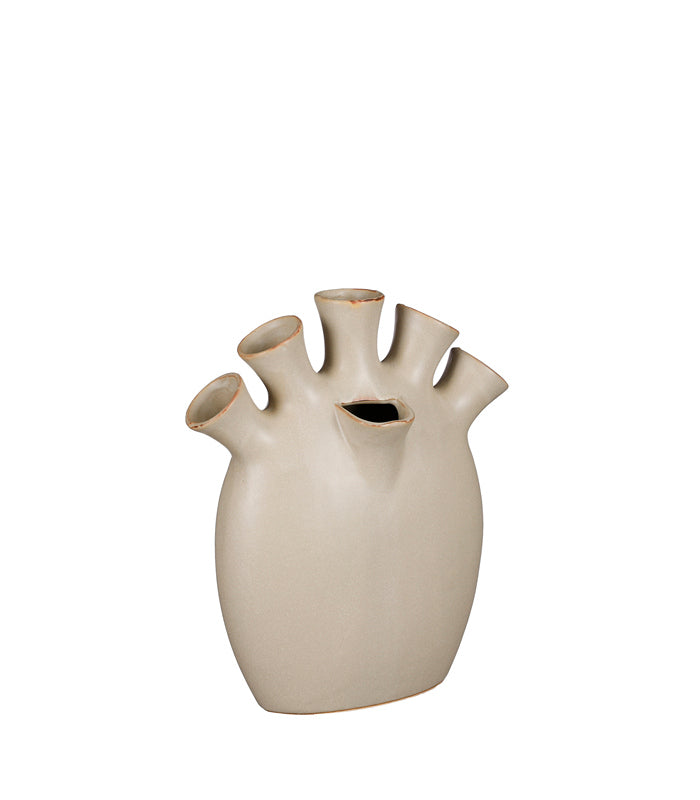 ΒΑΖΟ ΜΕ ΥΠΟΔΟΧΕΣ ΓΚΡΙ Saul tulip ΚΕΡΑΜΙΚΟ l26xw14xh30,5cm