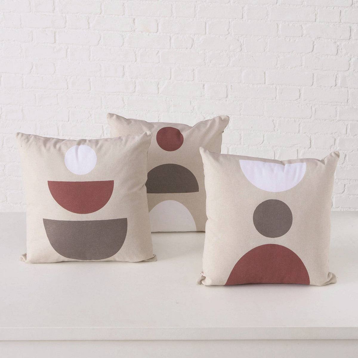 ΜΑΞΙΛΑΡΙ Kubic 3/ass Geometrical 40Χ40Χ3cm ΜΠΕΖ/ΓΚΡΙ/ΚΟΚΚ/ΛΕΥΚΟ Cotton 100%