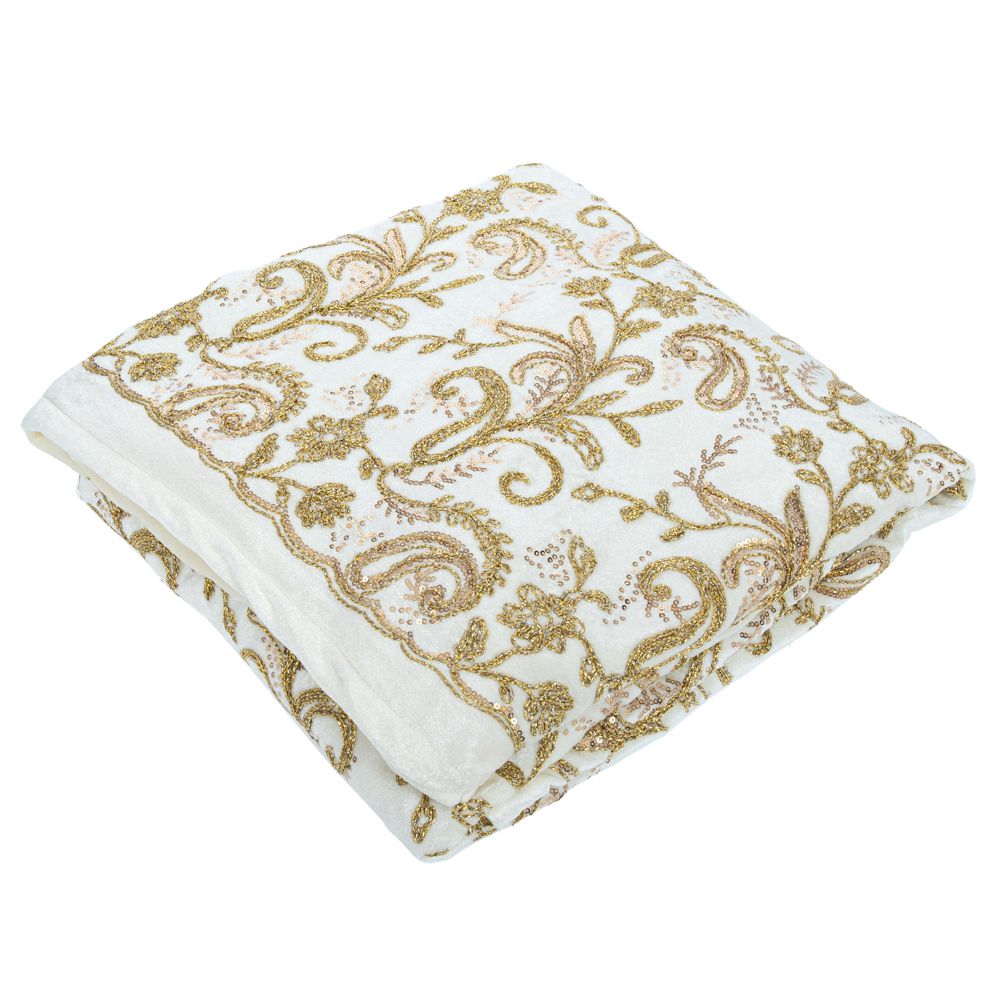 ΥΦΑΣΜΑ EMBROIDERY ΒΕΛΟΥΔΟ 150cmX3m ΜΕ ΤΕΛΕΙΩΜΑ ΕΚΡΟΥ-ΧΡΥΣΟ