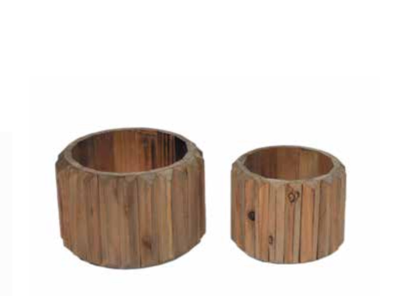 Κασπώ ξύλινο ανάγλυφο σε φυσικό χρώμα 19,5x19,5x13 21616/L