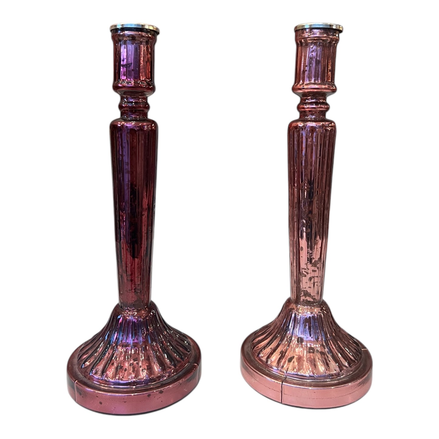 Κηροπήγιο Ροζ Γυάλινο 10.5x10.5x28.5cm GE-22304383