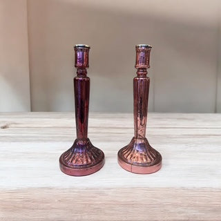 Κηροπήγιο Ροζ Γυάλινο 10.5x10.5x28.5cm GE-22304383